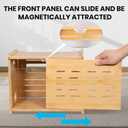 Fullin Upgrade WiFi Router Storage Box Hider, Large Capacity Projector Shelf, Wall Mount or Desktop Cable Management Box, Bamboo Modem Organizer Power Strip Hider Rack Need Assembly