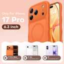 TAURI for iPhone 17 Pro Case for Women Girl,with Camera Control, [Compatible with Masafe], Wave Phone Case for iPhone 17 ProMax 6.9", Orange