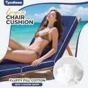 Outdoor Chaise Lounge Chair Cushion, Non-Slip Patio Chaise Lounge Cushions Waterproof for Outdoor Furniture, Thickened Patio Pool Lounger Chair Cushion, 76.4 x 22.8 x 4.7 Inches, Navy