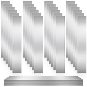 Amylove 24 Pcs 304 Stainless Steel Strips Shim Stock Metal Shims 1" Width x 6" Length Assortment 8 Thickness Sizes Thin Metal Sheet for Kitchen Trim Gap Filler Tools Home Improvement