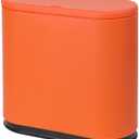 Sooyee 10 Liter Rectangular Plastic Trash Can Wastebasket with Press Type Lid,2.4 Gallon Garbage Container Bin for Bathroom,Powder Room,Bedroom,Kitchen,Craft Room,Office,Orange