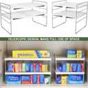 Pantry Organization and Storage for Kitchen - Expandable Kitchen Wrap Box Organizer Rack, Foil Organizer for Cabinet & Counter, Height & Width Adjustable Cupboard Storage Rack - (3 Tier 9.8 to 15.6"L)
