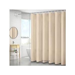 Shower Curtain, Solid Shower Curtain 6 x 6 FT Bath Curtains With 12 Metal Grommets and Hooks Waterproof PEVA Bathroom Curtains for Bathtub Showers