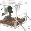 Acrylic Jumping Spider Enclosure, Small Reptile Terrarium Habitat for Tarantula Snail Insect Small Reptile (4.5x4.3x4.1inch)