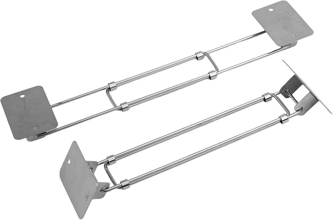 Adjustable Length Stainless Steel RV Shower Corner Storage Bar Bathroom Shelves Organization Rod for Inside Bath Accessories with Adhesive, 2 PCS
