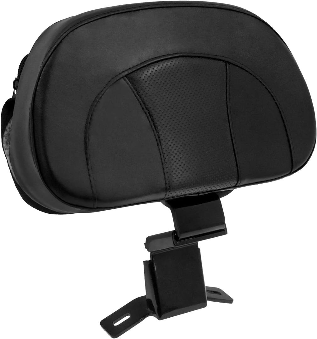 HDBUBALUS Motorcycle Front Driver Rider Backrest Pad Fits for Harley Touring CVO Street Glide Road King Special Classic Electra Glide 2009-2022 (Black Thread)