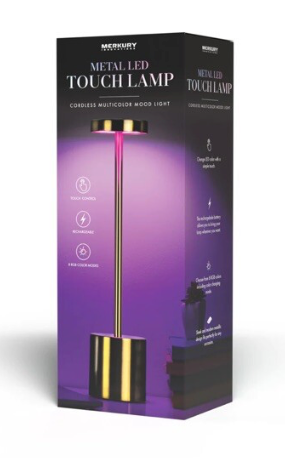 MERKURY Metal LED Touch Lamp Cordless Multicolor Mood Light