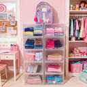 10-shelf Clothes Storage Organizer for Girls, Clear Plastic Bins, 
Product Dimensions	13.78"D x 11.42"W x 11.42"H