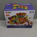 100 Pcs Play Food Set for Kids Kitchen, Pretend Food Toy for Toddlers Age 1-3, Plastics Cutting Fake Food/ Fruit/ Vegetable Accessories with 2 Baskets, Birthday Gifts for 2 3 4 5 Years Old Boys Girls (Blue)