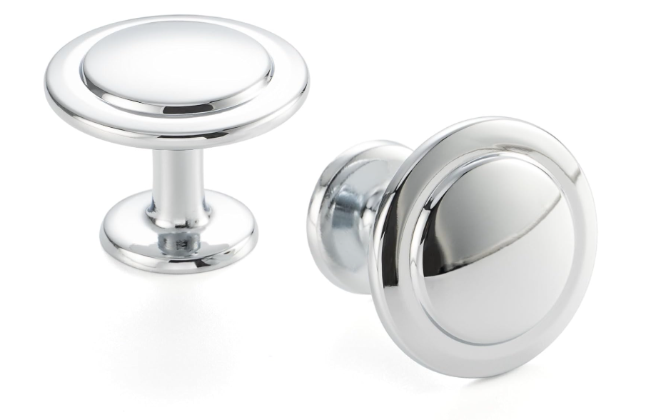 10 Pack 1-1/4 Inch, Round Polished Chrome Cabinet Knobs Chrome Drawer Knobs Chrome Cabinet Pulls, ZK2409 Solid Kitchen Hardware for Cabinets Drawers Bedroom Dresser Bathroom Vanity Cupboard 