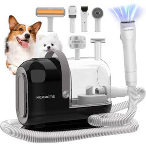 Dog Grooming Vacuum Kit - 3L Vacuum with 7 Tools, Low Noise Electric Clipper and Brush for Pet Shedding at Home, Black