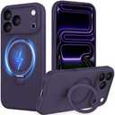 IYH Magnetic Case for iPhone 17 Pro Max 6.9" with Invisible Stand [16FT Military Protection] Liquid Silicone Cover, Purple