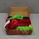 DJKFAEK Green Monster Santa Claus Costumes for Men,Christmas Furry Santa Claus Costume Include Mask for Halloween Cosplay (2XL)