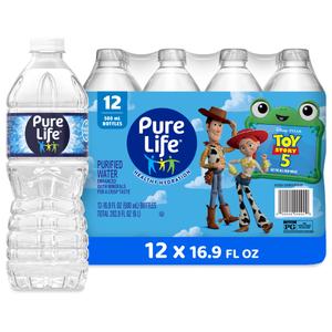 Pure Life Purified Bottled Water, 12 Pack - Still Drinking Water Enhanced with Minerals for a Crisp Taste - 16.9 Fl Oz - Toy Story 5 Packaging Graphics Exp. 10/31/27