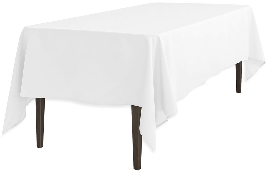 LinenTablecloth 60 x 102-Inch Rectangular Polyester Tablecloth White