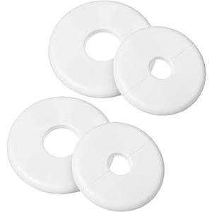 4 Pcs Escutcheon Plate, Self-Adhesive Plumbing Cover Plates with Buckle Design, ABS Escutcheon Plate for Faucet Toilet Kitchen, Two Sizes Included