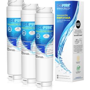 ICEPURE 644845 Replacement for Bosch Ultra Clarity 9000194412 11034152 BORPLFTR10 REPLFLTR10 9000077104 B26FT70SNS B22CS80SNS B22CS50SNS Haier 0060820860, Miele KWF1000 Refrigerator Water Filter 3PACK