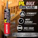Loctite PL Premium Max Construction Adhesive, 9 fl oz Cartridge, 1 Pack - Versatile Construction Glue for Wood, Concrete, Stone & More