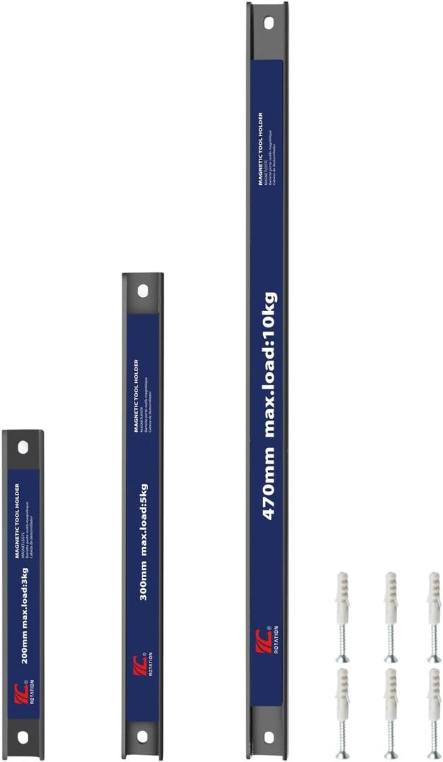 2 x ROTATION 3PC Magnetic Tool Holder Set, 18.5"/11.8"/7.8", Magnet Strips