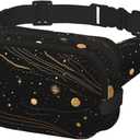 Fanny Pack Belt Bag for Men Women Gold and silver space themed Adjustable Waist Packs Bag Crossbody Bags for Travel
