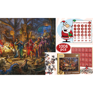 1008-Piece Jigsaw Puzzle Advent Calendar Featuring A Nativity Scene