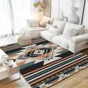 Area Rugs 5x7 Washable Rug Southwestern Living Room Area Rug Soft Anti-Skid Thin Carpet Indoor Floor Non-Shedding Carpets for Bedroom Dining Room Farmhouse Nursery Home Office (5' x 7')