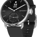 WITHINGS ScanWatch 2 - Hybrid Smart Watch, Heart Rate Monitoring, Fitness Tracker, Cycle Tracker, Sleep Monitoring, GPS Tracker, 30-Day Battery Life, Android & Apple Compatible, HSA/FSA (Black) 38mm