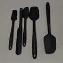 Coukre Silicone Spatula Set of 5,High Temperature Resistant, Food Grade Silicone, Dishwasher Safe, for Baking, Cooking (Pure Black)