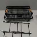 3 Tier Fruit Basket for Kitchen Counter with 2 Banana Hangers, Countertop Metal Fruit Bowl with Wooden Handle, Large Storage Stand for Vegetables, Snacks, Breads, Produce Storage Black