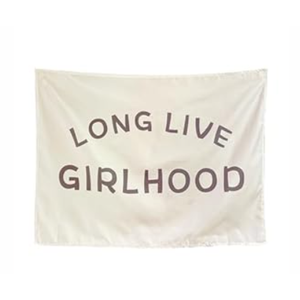 Room Decor, Long Live Girlhood Polyester Banner, Fabric Tapestries Decoration for Toddler Room Nursery, Tapestries 36x26 in 