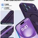 Magnetic for iPhone 17 Pro Max Case [Full Camera Protection][Military-Grade Protection][Compatible with MagSafe] Shockproof Protective Slim Phone Case for iPhone 17 Pro Max, Dark Purple