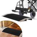 uyoyous Wheelchair Ramp, Threshold Ramp 27.56" L X 1.57" H Aluminum Non-Slip Handicap Ramp, 660Lbs Capacity, Bridge Threshold Ramps for Doorways for Patio Door, Shed Door, Sliding Door