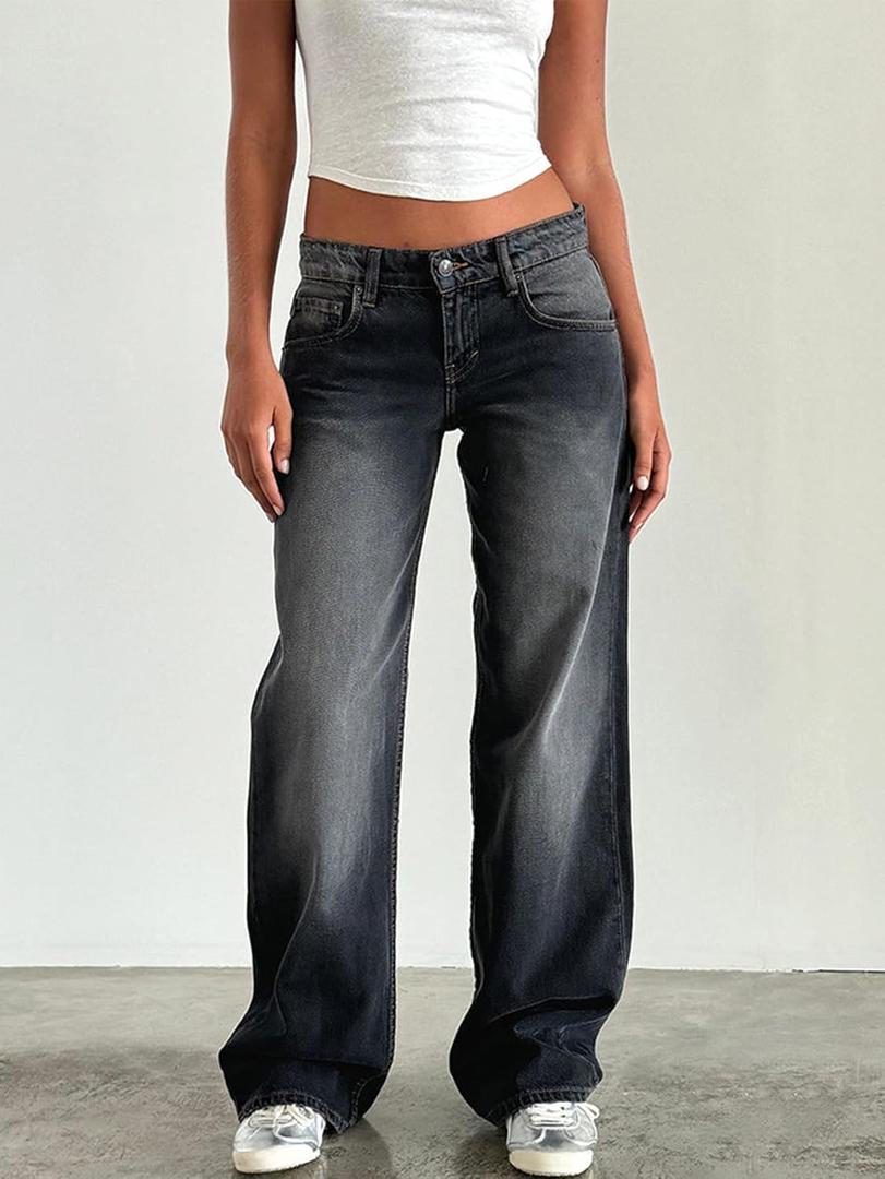 Women's High-Waisted Wide-Leg Jeans | Relaxed-Fit Denim Pants for Casual Daily Wear (M)