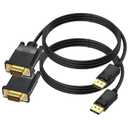 DisplayPort to VGA Cable 6 Ft, 2-Pack Display Port DP to VGA Adapter Cord Male to Male HD Video 1080P for Computer, Monitor, TV, Projector