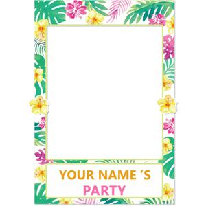Moon Boat 2 in 1 Luau Photo Booth Props Frame Party Supplies: Hawaiian Tropical Tiki Birthday Baby Shower Bridal Shower Wedding Decorations (Assembly Needed)