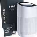 Sans HEPA 13 Air Purifier - White - 1560ft Ultra-Quiet Home Air Purifier, Pre-Filter, Activated Carbon, UV-C Light, Protect from Odors, Smoke, Pollutants, Allergens, Dust, Dander, Harmful Chemicals