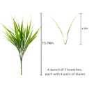 alyptus Artificial Grass Outdoor 12 Bundles Fake Plants Outside Green Onion Faux Greenery Shrubs for Front Porch Planters Pot Décor for Outdoors (Grass)