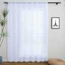 Linentalks Extra Wide White Sheer Curtains For Living Room, Patio Door Curtain for Sliding Door, Sheer Voile Rod Pocket Room Divider Curtains, White Tulle Backdrop Curtain Drapes 1 Panel 120 W X 96" L
