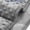 Kivik Breathable Weighted Blanket for Adults, 15 lbs Ultra Soft Minky Dot Heavy Blankets, Reversible Cooling and Warm Blanket for All Seasons, Machine Washable, 60"x80" Queen Size, Grey