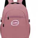 ZJLBDH 25L Classic Backpack, Polyester, Water Resistant, Multiple Front Zippered Pockets, Padded Back, Adjustable Straps (Pink) Pack Of 4