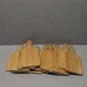 Patelai 12 Pcs Thicken Bamboo Cutting Board Bulk Wood Chopping Unfinished Crafts Serving Charcuterie Boards for DIY Wedding Housewarming Gift(Handle)