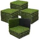XLX TURF Artificial Grass Turf Tiles Interlocking Set 36 Pieces, Square Fake Grass Tiles Self-draining for Pet Indoor/Outdoor Flooring Decor, 12"x12", 8 Buckle Systerm