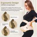 ChongErfei Maternity Belt, Pregnancy 3 in 1 Support Belt for Back/Pelvic/Hip Pain, Maternity Band Belly Support for Pregnancy Belly Support Band (L: Fit Ab 39.5"-51.3", Beige)