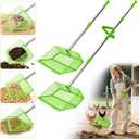 2026 Latest 12inch 2-in-1 Chicken Poop Scooper & Rake with Handle, Heavy-Duty Metal Chicken Coop Scoop for Sand Sifting Shovel Litter Scooper for Farm House Chicken Coop Cleaning Tools Accessories