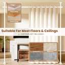 BONPALLY Room Divider Curtain Rod for Wide Space Room Separation, 28-171inch(W) 4-10ft(H) Adjustable No Drilling Tension Curtain Rods, Heavy Duty Temporary Privacy Wall Divider, White