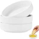 Bread Dipping Bowls Set of 3, Small Dipping Sauce Bowls, White Ceramic Sauce Dishes, Stackable, Shallow Round Bowl for Olive Oil, Dips and Sauces, Easy to Clean, Ideal for Parties and Home Use