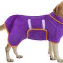 Bienbee Dog Bathrobe, Quick Drying Super Absorbent Pet Robes for Small Medium Large Dogs, Drying Coat for After Bath & Swim, Warm & Cozy Dogs Towels, Dog Puppy Bath Supplies, Purple L
