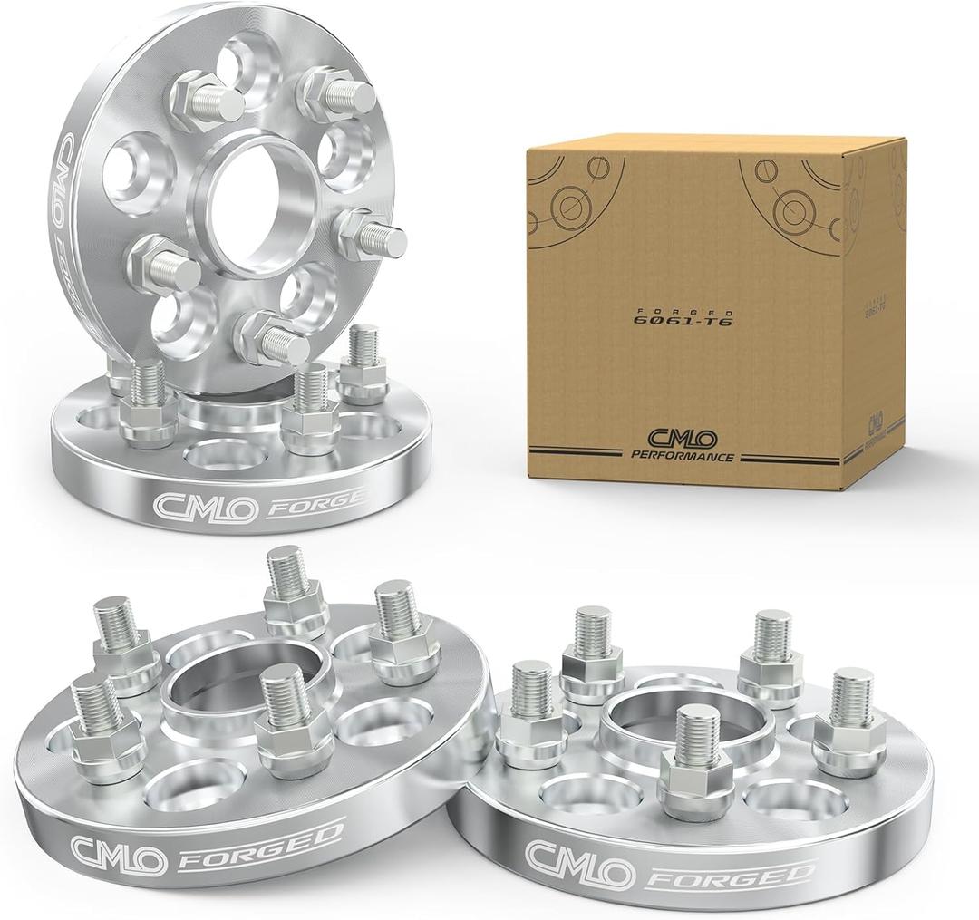 4pcs 20mm Hubcentric Wheel Spacers 5x4.5 (67.1mm CB) 12x1.5 Stud Compatible with Genesis Tiburon Veloster Optima Soul Mazda 3 5 CX-7 Miata MX-6 RX-7 RX-8 Protege Compass Patriot Evo8 9 10 Eclipse (Silver)