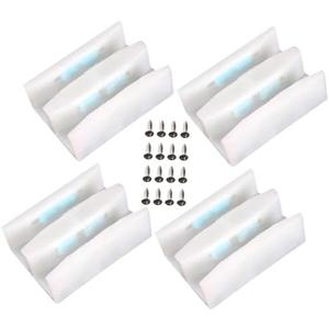 UKCOCO Sliding Door Guide - 4 Pack Adjustable Bumpers for Shower Doors Easy Install Plastic and Metal Stoppers for Smooth Operation and Stability