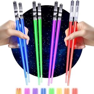 Lightsaber Chopsticks Light Up, Star War Chopsticks Light Up, Mini Lightsaber, Fun Chop, Cool Chopstick, Light Saber Chopstick, Led Chop sticks, 4 PAIRS, Blue Red Green Purple, Groove Tips 10 Pack